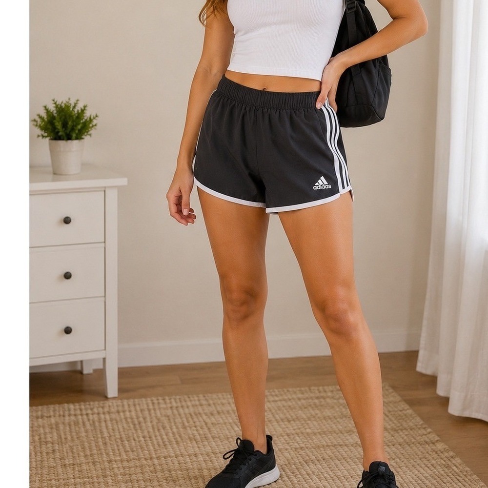 adidas Black and White Athletic Shorts